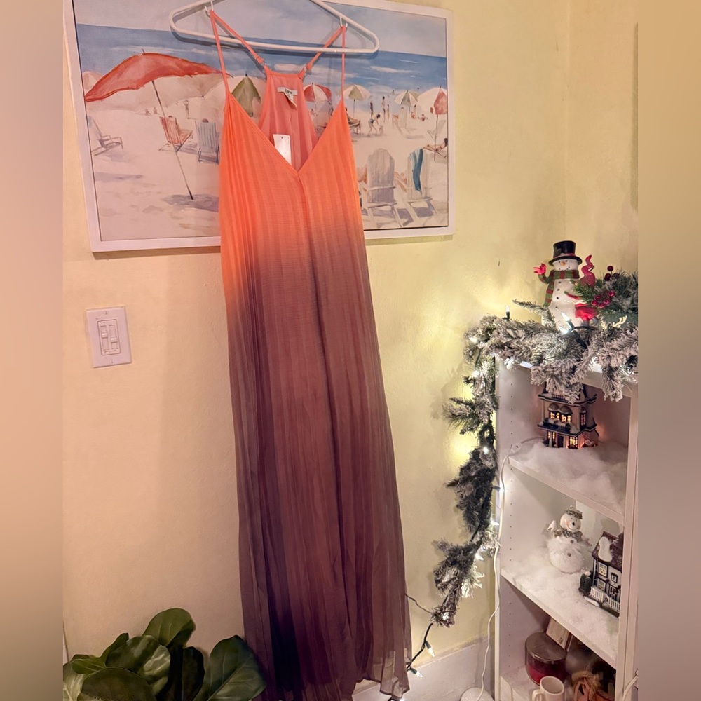 NWT Bar III Orange and Brown Ombre Maxi Dress